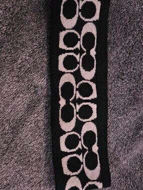 Coach Wool Blend Signature Monogram black/silver/white Patterned Knit Headband